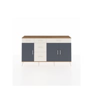 Arges Konsol 2 Raflı 5 Çekmeceli 3 Kapaklı 176x30x99 Çam-Antrasit/Aytaşı