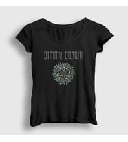 Presmono Kadın Siyah Pentagram V2 Dimmu Borgir T-Shirt 293357tt
