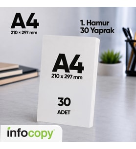 İnfocopy Fotokopi Kağıdı Premium Kalite A4 30 Yaprak 1. Hamur