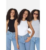 Fitilli Regular Fit Normal Kalıp Siyah-Gri-Beyaz Bisiklet Yaka Sıfır Kol Pamuklu 3'lü Kadın Atlet