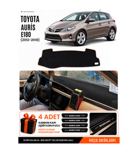 TOYOTA AURIS E180 (2012-2018) Uyumlu Torpido Örtüsü Torpido Kılıfı - Siyah Bej