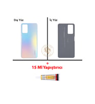 Oppo A96 Günbatımı Mavisi Uyumlu Arka Kapak + B7000 Yapıştırıcı Arka Cam Batarya Pil Kapağı