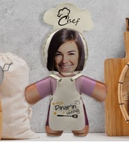 BK Gift Kişiye Özel Fotoğraflı Kadın Chef Bebek Yastık-1