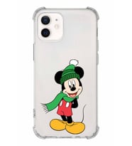 Apple iPhone 12 Mini Uyumlu Köşe Korumalı Antişok  Kapak Mickey Mouse Tasarımlı Şeffaf  Kılıf