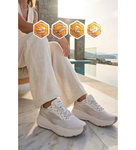 Walkway Bej Fileli Hafif Esnek Hafızalı Taban Unisex Spor Ayakkabı Flexion G
