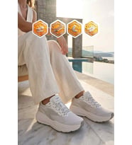 Walkway Bej Fileli Hafif Esnek Hafızalı Taban Unisex Spor Ayakkabı Flexion G