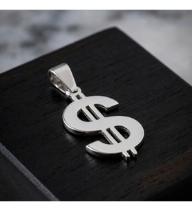 Gümüş Dolar Kolye Ucu 925 Ayar Gümüş Dolar Figürlü Unisex Kolye Ucu