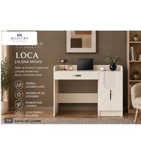 LOCA KİTAPLIKLI ÇALIŞMA MASASI