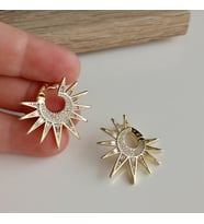 Lente Aksesuar Xuping 14 Ayar Altın Kaplama Zirkon Taşlı Işıltılı Güneş Küpe