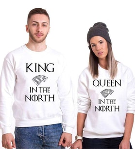 Tshirthane King Queen Stark Sevgili Kombinleri Sweatshirt Kombini (Tek Ürün Fiyatıdır.)