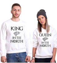 Tshirthane King Queen Stark Sevgili Kombinleri Sweatshirt Kombini (Tek Ürün Fiyatıdır.)