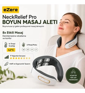 EZERE NeckRelief Pro Ultrasonik Dalgalı Ve Isıtmalı Rahatlatıcı Boyun Masaj Ale - SSSSSS9768-3