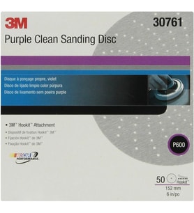 3M Cubitron II Hookit Mor Temiz Zımpara Zımpara Diski 31486, 6 inç, 600+ Sınıf, 50 Diskli Paket