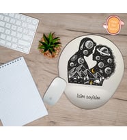 Kişiye Özel Gezegenler Sevgili Tasarımlı Bilek Destekli Mouse Pad
