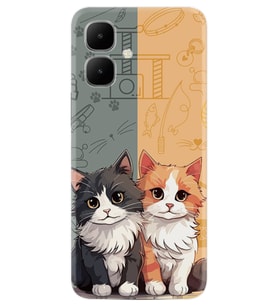 Infinix Smart 10 Kılıf Boutique Baskılı Resimli İkiz Kediler Pcode -086