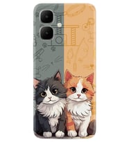Infinix Smart 10 Kılıf Boutique Baskılı Resimli İkiz Kediler Pcode -086
