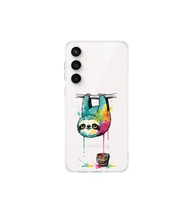 Samsung Galaxy S23 Fe ile Uyumlu Splash Tembel Hayvan Tasarımlı Şeffaf Silikon Kılıf