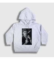 Presmono Unisex Çocuk Beyaz Grayscale Chris Hemsworth Kapüşonlu Sweatshirt 358679tt (Beyaz)