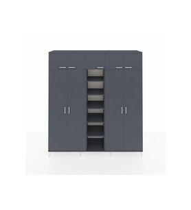 Hyperion Dolap 18 Raflı 9 Kapaklı 220x44x243 Antrasit-Antrasit/Antrasit