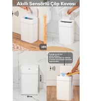 Hareket Sensörlü Sessiz Çöp Kutusu 18L, Banyo ve Mutfak İçin Ideal
