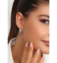 Kadın 925 Ayar Gümüş Zirkon Taşlı Küpe (Rodyum)