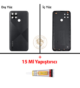 Oppo KAPAK Yapıştırıcı Realme C21Y Siyah Yapıştırıcı B-7000 Yapıştırıcı Arka Kapak Arka Cam Batarya Kapağı Lazer Kesim Kapak Pil Kapağı Back Cover
