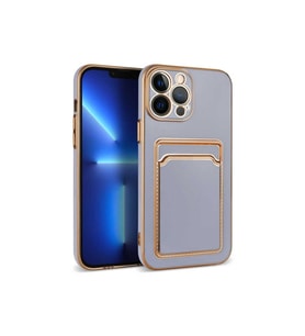 Apple iPhone 13 Pro Uyumlu Kılıf Zore Bark Kartlıklı Kapak (Lila)