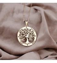 DKMN Gümüş Hayat Ağacı Gümüş Kolye Kadın Gümüş Kolye (Gold)