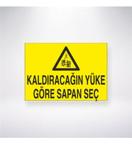 Kaldıracağın Yüke Göre Sapan Seç 21x28 Arkası Yapışkanlı Levha