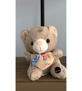 Sevimli Kalp Tutan Love Yazan Ayıcık Anahtarlık Hediyelik Uyku Arkadaşı 15 Cm (Çok Renkli)