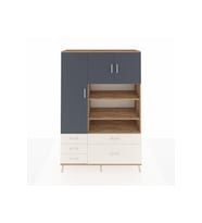 Hyperion Dolap 9 Raflı 5 Çekmeceli 3 Kapaklı 132x44x195 Çam-Antrasit/Aytaşı