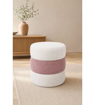 Welsoft Kumaş Dekoratif Puf Tabure, 42x36 cm, 200 Kg Taşıma Kapasiteli Pemb