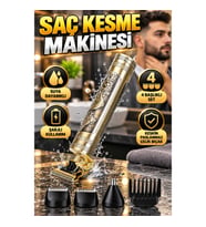 Suya Dayanıklı Şarjlı Saç Kesme Makinesi – 4 Başlıklı, Titanyum Bıçaklı