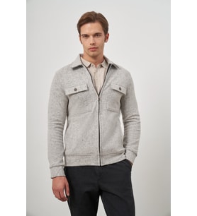 Taş Rengi Örme Bebe Yaka Kendinden Desenli Yırtmaçsız Astarsız Slim Fit Classic Mont 1007245156