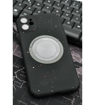 iPhone 11 Uyumlu Siyah Benekli Desenli İnce Sert Kapak Kılıf Kamera Lens Korumalı