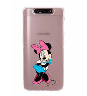 Samsung Galaxy A80  Kamera Korumalı  Kapak Minnie Mouse Tasarımlı  Şeffaf Kılıf