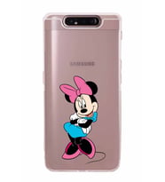 Samsung Galaxy A80  Kamera Korumalı  Kapak Minnie Mouse Tasarımlı  Şeffaf Kılıf