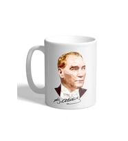 KİŞİYE ÖZEL MUSTAFA KEMAL ATATÜRK TASARIMLI KUPA BARDAK 08