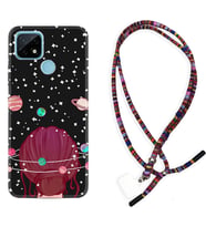 Realme C11 C21 C21Y C25Y C11 2021 Kılıf Boyun Asklı Rasta Silikon Space Woman 1311