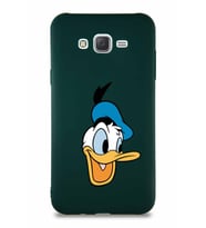 Samsung Galaxy J7 Soft Premier Kapak Donald Duck-A Tasarımlı Silikon Kılıf - Yeşil (Şeffaf)