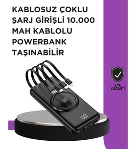 Northcity 10000mAh Çoklu Cihaz Şarj Cihazı - 22.5W Hızlı ve Kablosuz Powerbank