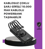 Northcity 10000mAh Çoklu Cihaz Şarj Cihazı - 22.5W Hızlı ve Kablosuz Powerbank