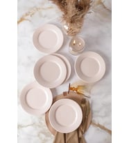 Krem Linda Pasta Tabağı 21 Cm 6 Adet 030