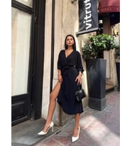 Ayrobin midi elbise