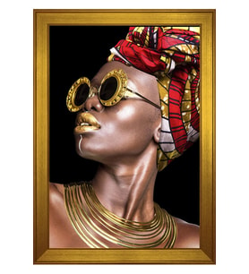 Kadın Motifli Kanvas Tablo 80 x 110 cm Gold Çerçeve