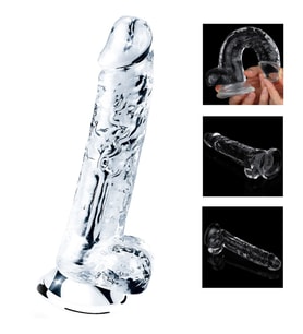 Love Toy Flawless Clear 19 Cm Yumuşak Şeffaf Jel Dildo
