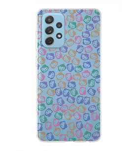 Samsung Galaxy A72 Uyumlu Kapak Hello Kitty Tasarımlı Şeffaf Silikon Kılıf