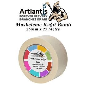 Maskeleme Bandı Kağıt Bant 25 mm 25 Metre 1 Adet Boya Bantı Maskeleme Kağıt Bant Duvar Yağlı Boya Badana