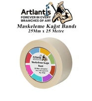 Maskeleme Bandı Kağıt Bant 25 mm 25 Metre 1 Adet Boya Bantı Maskeleme Kağıt Bant Duvar Yağlı Boya Badana