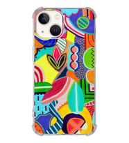 PrintiFy Apple iPhone 13 Mini Uyumlu Retro Color 6 Baskılı Şeffaf Köşe Korumalı Antişok Kılıf